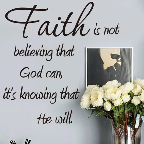 Adesivo da Parete Con Citazione Inglese Inspirational Faith PVC Removibile DIY Decorazione Casa per Camera da Letto Studio