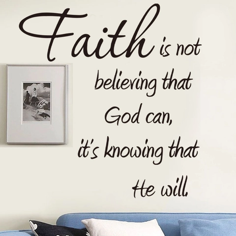 Adesivo da Parete Con Citazione Inglese Inspirational Faith PVC Removibile DIY Decorazione Casa per Camera da Letto Studio