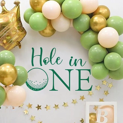 Hole In One Golf Theme Wall Sticker PVC Decorative Vinyl Decal For 1st Birthday Party Home Living Room Bedroom Decoration