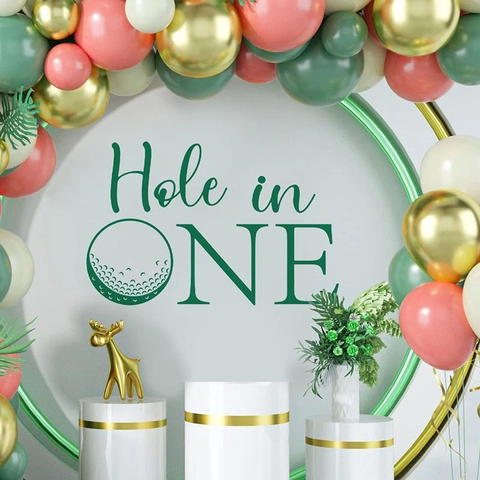 Hole In One Golf Theme Wall Sticker PVC Decorative Vinyl Decal For 1st Birthday Party Home Living Room Bedroom Decoration