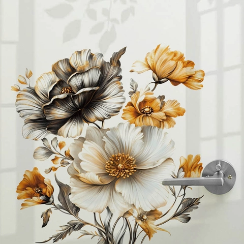 Blumen WC Deckel Aufkleber Abnehmbare PVC Pfingstrose Wandtattoo Für Badezimmer Schlafzimmer Toilettensitz Dekoration Licht Luxus Kunst