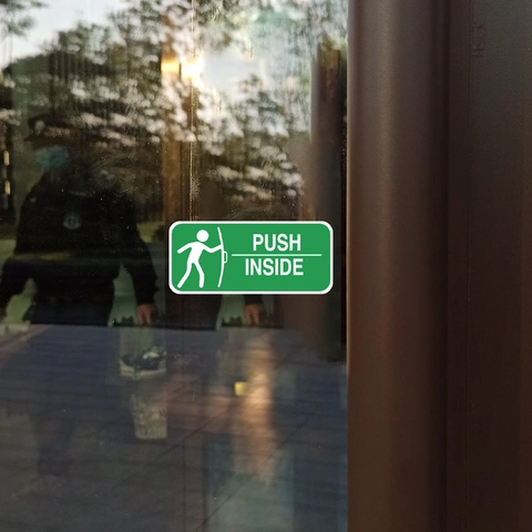 Zelfklevende Deur Push Pull Sign Stickers Waterdicht PVC Richtingstickers Voor Glas Kantoor Zakelijk Thuis Ingang Labels
