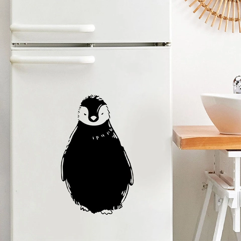Zwarte Pinguïn Muursticker Verwijderbare PVC Decoratieve Muurschildering Voor Woonkamer Slaapkamer Keuken Koelkast Thuis Decoratie