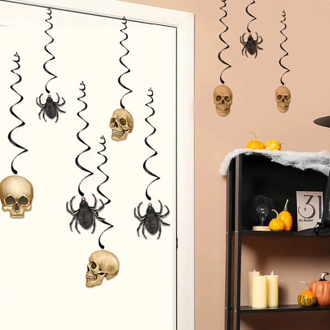 Halloween Skelett Spinne PVC Wandaufkleber Abnehmbare Selbstklebende Wandbild Für Wohnzimmer Schlafzimmer Party Deko