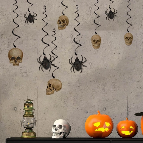 Halloween Skelett Spinne PVC Wandaufkleber Abnehmbare Selbstklebende Wandbild Für Wohnzimmer Schlafzimmer Party Deko