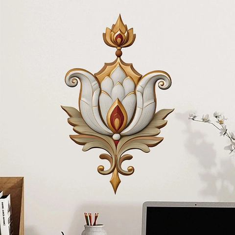 Luxus 3D Visuell Lotus Wandaufkleber PVC Wasserdicht Ölbeständig Selbstklebend Dekorative Wandbild Für Küche Wohnzimmer Zuhause