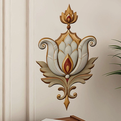 Luxus 3D Visuell Lotus Wandaufkleber PVC Wasserdicht Ölbeständig Selbstklebend Dekorative Wandbild Für Küche Wohnzimmer Zuhause