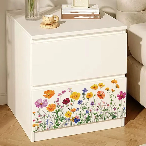 Kleurrijke Wilde Bloemen Muurstickers PVC Waterdicht Zelfklevend Bloemen Muurschildering Voor Woonkamer Slaapkamer Keuken Decor