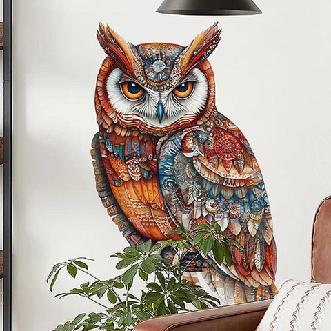 Bohemian Mandala Owl Wall Sticker Waterproof PVC Self Adhesive Decal For Bathroom Kitchen Living Room Home Art Decoration
