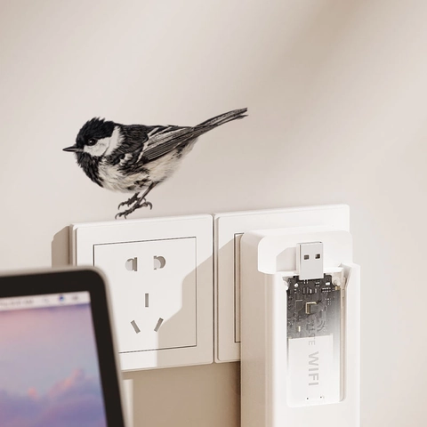 Adesivo da Parete a Forma di Uccello Realistico in PVC Adesivo per Presa e Interruttore Removibile per Soggiorno Camera da Letto Cucina