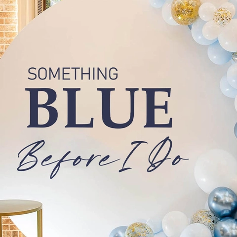 Something Blue Before I Do Citazione Inglese Adesivo da Parete PVC Decalcomania Rimovibile per Matrimonio Festa Decorazione