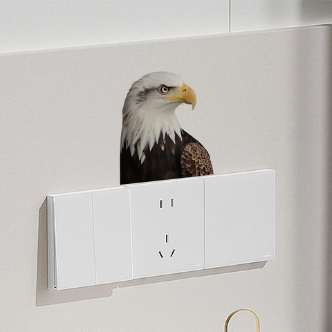 Adesivo da Parete Testa di Aquila Calva Realistico PVC Autoadesivo Rimovibile Murale Ritratto di Aquila per Decorazione Casa