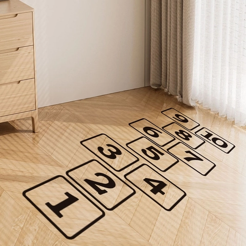 Adesivi per Pavimenti a Campana con Numeri Neri Adesivi Educativi in PVC per Camera dei Bambini Corridoio Soggiorno Casa