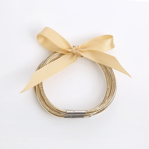 Pulseras Jelly Con Brillo Estilo Coreano Para Mujer Elegante Pulsera Suave Brillante Y Lazo De Satén Joyería De Fiesta