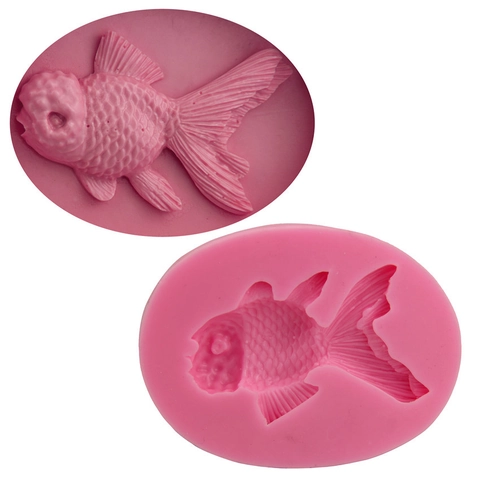 Goldfischform Silikon Fondant Kuchenform Für DIY Backen Gelee Pudding Schokolade Sugarcraft Dekoration Rosa Backwerkzeug