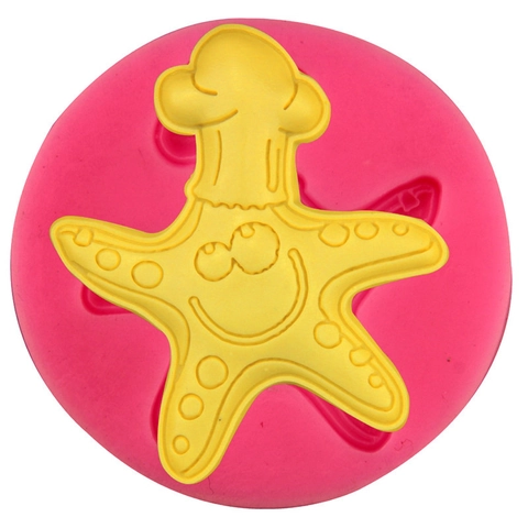 Stampo in Silicone per Fondente a Forma di Stella Marina da Chef Cartone Animato Strumento da Forno 3D per Decorazione Torte Cioccolato Caramelle Sapone