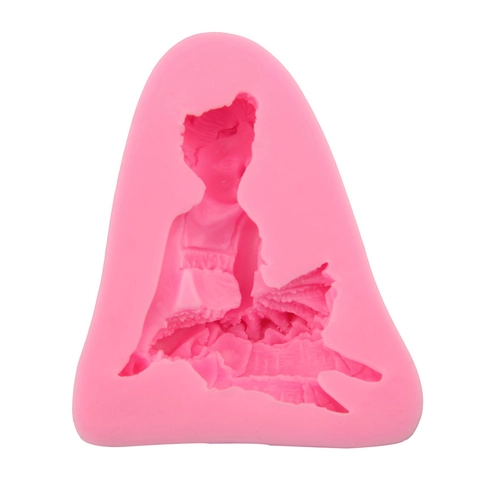 Stampo in Silicone per Fondente Ragazza Balletto Stampo per Cioccolato Gelatina Budino Ragazza Sapone Candela Resina Gesso Strumenti da Forno