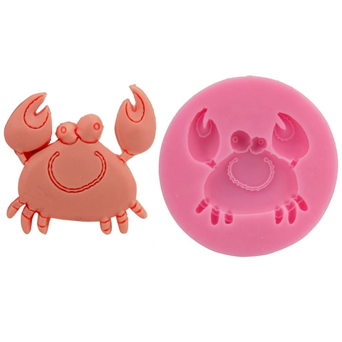 Süße Krabbe Silikon Fondant Tortenform DIY Backwerkzeug Sugarcraft Schokolade Dekorationsform Für Küche Handgefertigte Seife Rosa