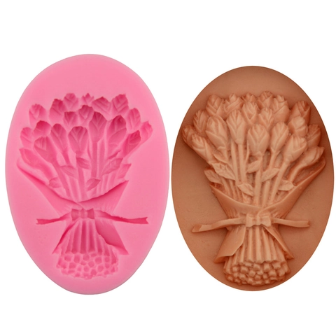 Stampo in Silicone Bouquet di Rose Fondente per Torta Fai da Te Fiori Cioccolato Strumento Pasticceria Rilievo Decorativo Sapone Argilla