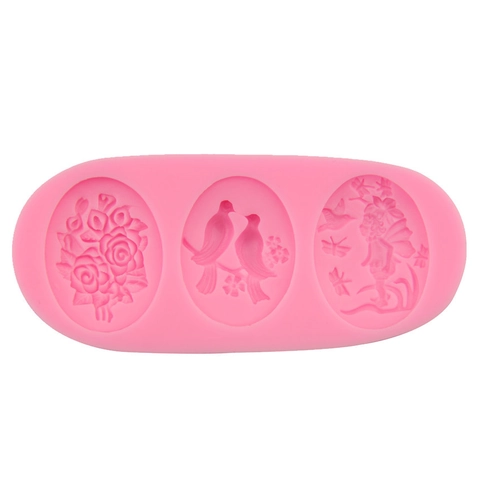 Molde para Pasteles de Fondant de Silicona Rosa Pato Mandarín Ángel Relieve Chocolate Jabón Vela DIY Herramienta de Cocina