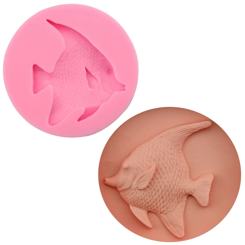Molde de Silicona con Forma de Pez Tropical para Pasteles de Fondant Herramientas de Repostería para Jabón Hecho a Mano Chocolate