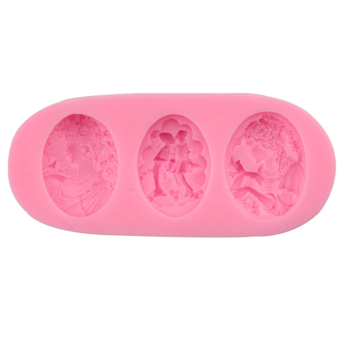 3D Klassisches Porträt Relief Silikonform Europäischer Stil Mädchen Liebhaber Fondant Kuchenform Für Schokolade DIY Backen
