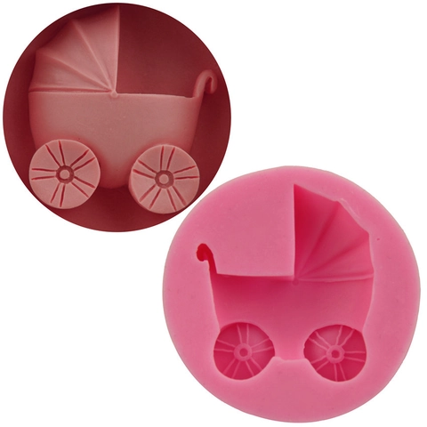 Baby Stroller Silicone Fondant Mold DIY Baking Cake Decoration Chocolate Candy Sugar Craft Tool Kitchen Soap Making Mold
