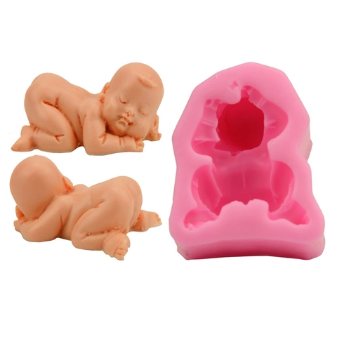 3D Schlafendes Baby Silikon Fondantform DIY Tortendekoration Babyform Backform Für Schokolade Süßigkeiten Ton Seifenform