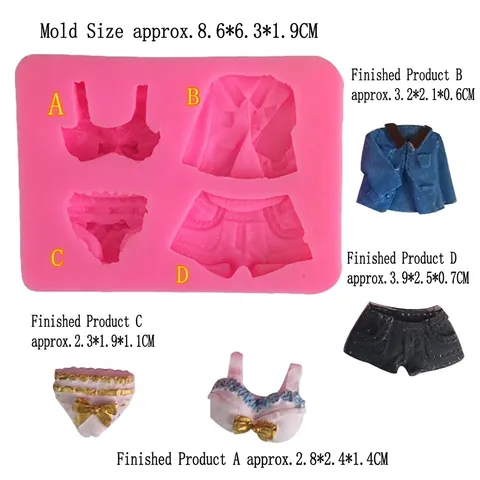 Bikini Silicone Fondant Cake Mold Bra Panties Jacket Shorts Shape Chocolate Jelly Pudding Tool Clothes Silicone Mold