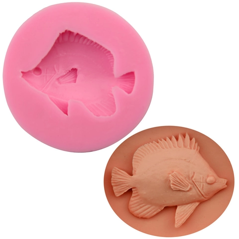 Molde de Silicona para Pasteles con Forma de Pez Tropical Fondant Gelatina Chocolate Jabón Herramienta de Repostería Decorativa