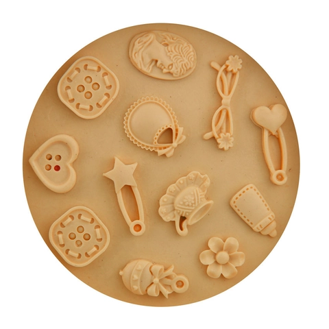 Button Jewelry Fondant Cake Mold Silicone DIY Baking Tool For Chocolate Mousse Decoration Baby Series Pattern Round Mold