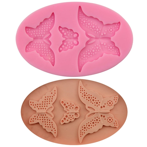 Stampo in Silicone per Fondant a 3 Farfalle Motivo in Pizzo Strumento per Decorazione Torte DIY per Cioccolato Caramelle Cottura