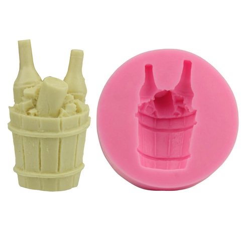 Eiskübel Weinflasche Silikon Fondant Form DIY Schokolade Kuchen Dekoration Werkzeug Backform Für Zucker Handwerk Seife Handwerk