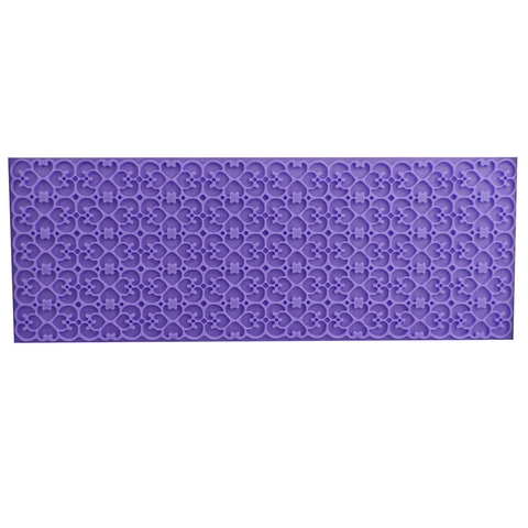 Stampo per Torte Fondente con Bordo in Pizzo in Silicone Strumento per Pasticceria Fai-da-te con Motivo a Rilievo Floreale