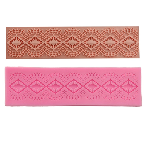 Stampo per Torte con Bordo in Pizzo in Silicone Strumenti per Decorare Fondente Fai-da-te Stampo per Cioccolato Pane Mousse