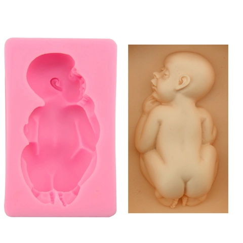 Baby Shape Silicone Fondant Cake Mold Pink DIY Baking Tools For Chocolate Candy Jelly Sugarcraft Reusable Kitchen Decor