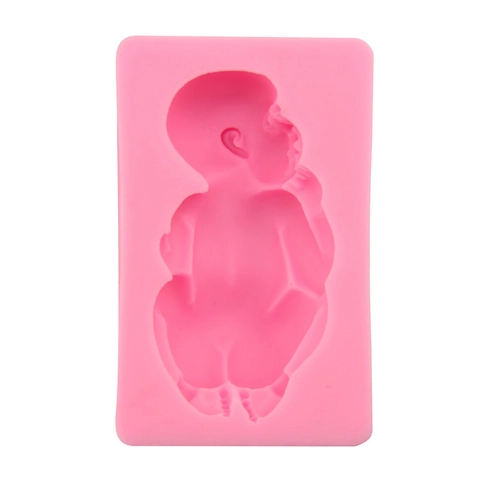 Baby Shape Silicone Fondant Cake Mold Pink DIY Baking Tools For Chocolate Candy Jelly Sugarcraft Reusable Kitchen Decor