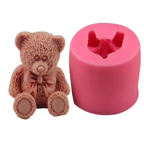 Stampo in Silicone 3D Orsetto per Torte Fondente Cioccolato Caramelle Strumenti per Pasticceria Fai da Te Candele Sapone Fatto a Mano