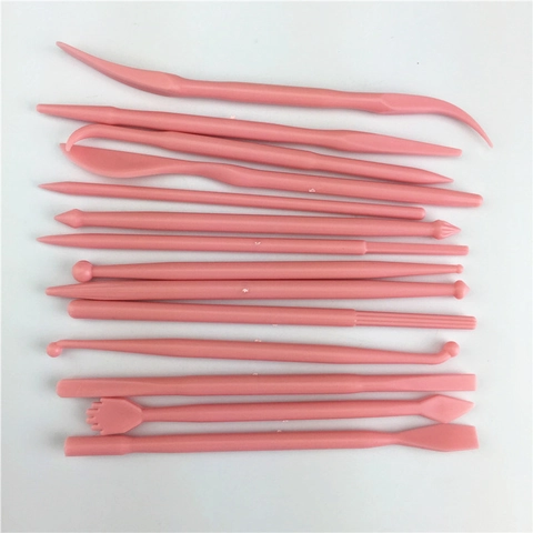 Roze Plastic Fondant Boetseergereedschap Met Dubbelzijdige Pennen Voor Suikerwerk En Klei Voor Het Bakken En Versieren