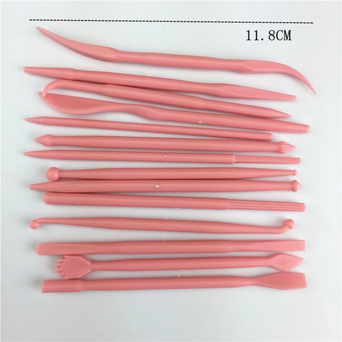 Roze Plastic Fondant Boetseergereedschap Met Dubbelzijdige Pennen Voor Suikerwerk En Klei Voor Het Bakken En Versieren