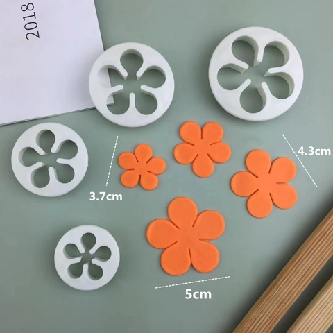 Pruimenbloesem Bloem Fondant Snijder Kunststof DIY Taart Decoratie Bakgereedschap Suiker Craft Koekje Zuiger Vormen