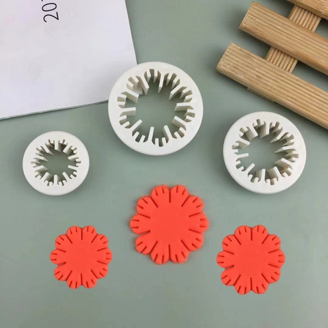 Anjer Bloem Plastic Fondant Uitsteker DIY Bakken Reliëf Vorm Taart Decoreren Tool Voor Suikerpasta Witte Kleur
