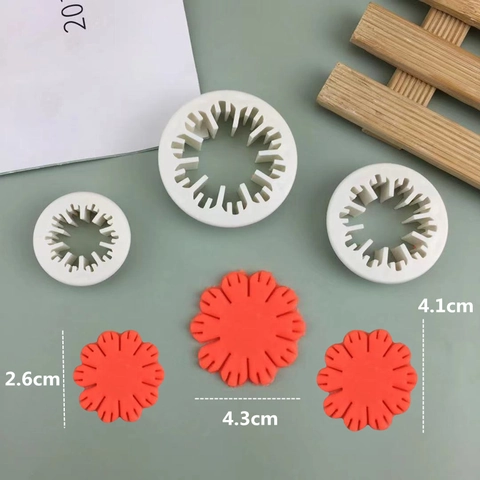 Anjer Bloem Plastic Fondant Uitsteker DIY Bakken Reliëf Vorm Taart Decoreren Tool Voor Suikerpasta Witte Kleur