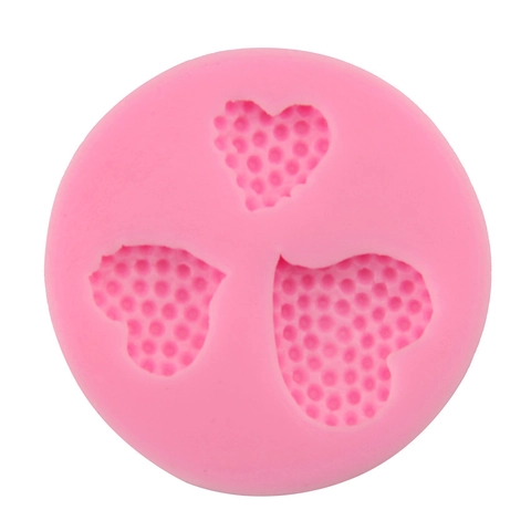 3-Hole Heart Shape Silicone Fondant Mold DIY Baking Tool For Cake Decoration Chocolate Mousse Jelly Handmade Soap Mold