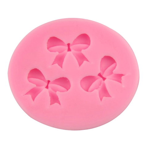 Bowknot Silicone Mold For Fondant Cake Decoration Chocolate Sugar Craft Handmade Soap Baking Tool Cake Mold Pink Bow Design