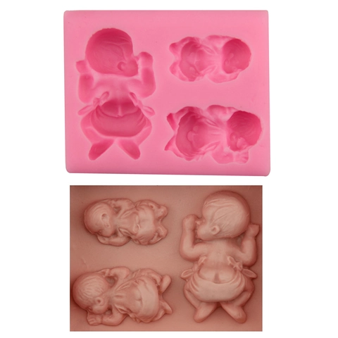 Baby Sleeping Shape Silicone Fondant Cake Mold For Chocolate Candy Handmade Soap Polymer Clay Craft Baking Decoration Tool