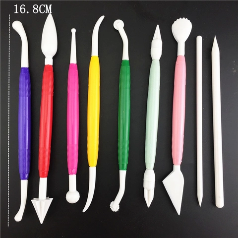 Fondant Cake Decorating Tools Kit Plastic Sugar Craft Carving Tools For Modeling Sculpture DIY Baking Accessories Multicolor