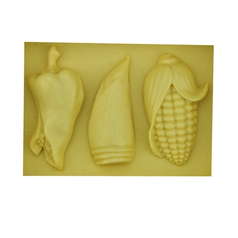Silikon Gemüse Kuchenform 3-Fach Mais Bambussprosse Chili Fondant Schokoladenform DIY Backen Dekoration Werkzeug Küchenzubehör