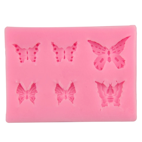 Molde de Silicona para Pasteles Serie Mariposa 6 Cavidades Molde para Fondant Chocolate Dulces Herramienta de Repostería DIY Accesorio de Decoración de Cocina
