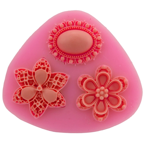 Stampo in Silicone a Fiori e Gemme per Torte Fondente Fai da Te Cioccolato Strumento per Decorazione Dolci